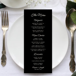 Menu Casamento Retro Preto e Marfim