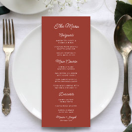 Menu Casamento Retro Vermelho e Branco
