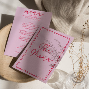 Menu Casamento Retroativo Imporal Moderno Manuscrito