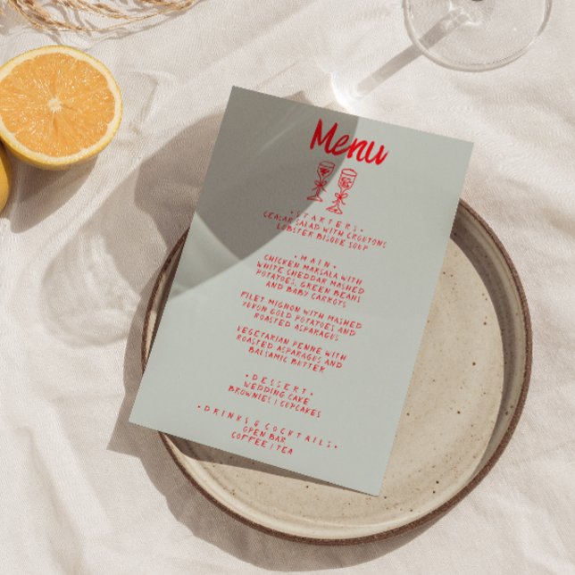 Menu Casamento Retroativo Simples De Champanhe Simples  (Criador carregado)