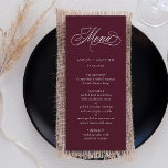 Menu Casamento romântico de caligrafia romântica<br><div class="desc">Este cardápio de casamento branco e arrojado,  com uma elegante e romântica carta caligráfica suave com seus nomes. Para uma personalização mais avançada deste design,  clique no BOTÃO FERRAMENTA DESIGN AZUL acima!</div>