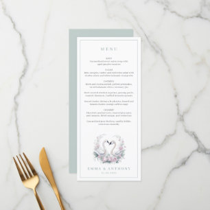 Menu Casamento Romântico de Casais Swan Verde