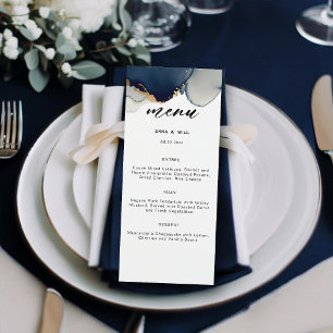 Menu Casamento Romântico de Praia Azul de Verão de Mari