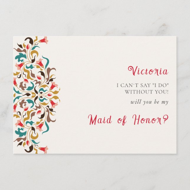 Menu Casamento Romântico Elegante Floral Wreath Moderno (Frente)