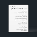 Menu Casamento Romântico Moderno da Caligrafia Delicada<br><div class="desc">Elevem sua recepção de casamento com nosso Delicado Menu de Casamento Calliográfico, uma combinação perfeita de modernidade e romance. Esta bela peça apresenta um intrincado roteiro de caligrafia que adiciona um toque de beleza do eterno à sua experiência de jantar. Feito com um toque contemporâneo, o cardápio combina perfeitamente a...</div>