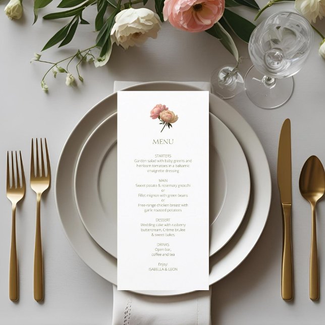 Menu Casamento Rosa Chic Branco  (Criador carregado)