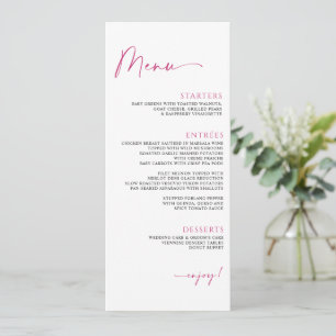 Menu Casamento Rosa Magra Moderno Minimalista