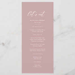 Menu Casamento Rosa Mauve Minimalista