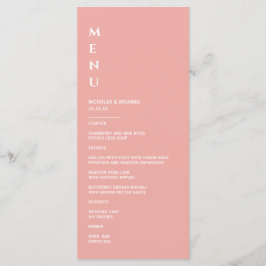 Menu Casamento Rosa Minimalista