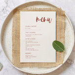 Menu Casamento rosa moderno e elegante com neve<br><div class="desc">Um estilo moderno e moderno para a sua papelaria de casamento: uma tipografia ousada e um tema elegante de cor rosa-de-tijolo e queimado,  fácil de misturar e combinar. Cores e planos de fundo totalmente personalizáveis.</div>