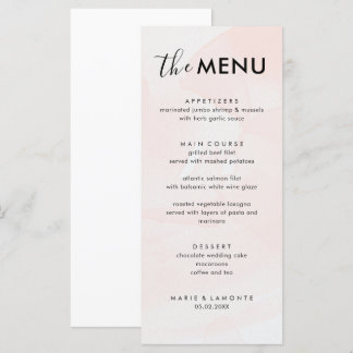 Menu Casamento Rosa Pastel Elegante