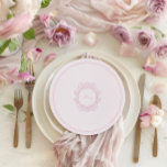 Menu Casamento Rosa Romântico Elegante Redondo<br><div class="desc">Exusão do encanto e da sofisticação do eterno, este menu é projetado para complementar qualquer tema inspirado na safra. Criado com muita atenção aos detalhes, seus delicados padrões de matiz rosa e ornamentado adicionam um toque de romance às configurações de mesa. A forma redonda oferece uma reviravolta única, fazer-a uma...</div>