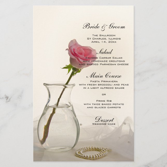 Menu Casamento Rosa Rosa Rosa Rosa Rosa Rosa Rosa  (Frente)