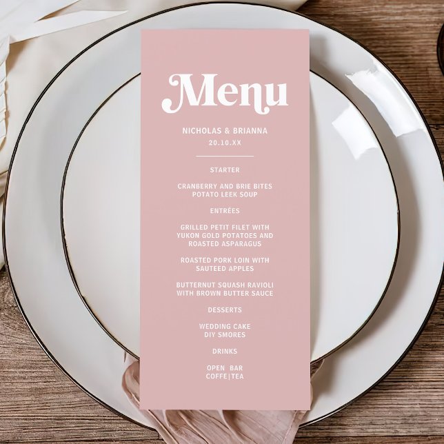 Menu Casamento Rosa Simples (Criador carregado)