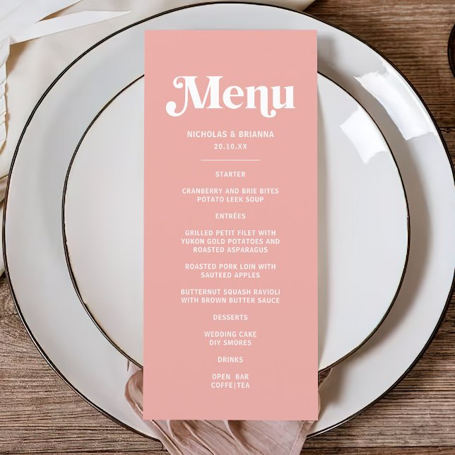 Menu Casamento Rosa Simples (Criador carregado)