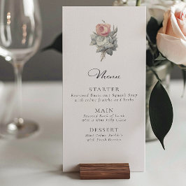 Menu Casamento rosa, vintage, rosa