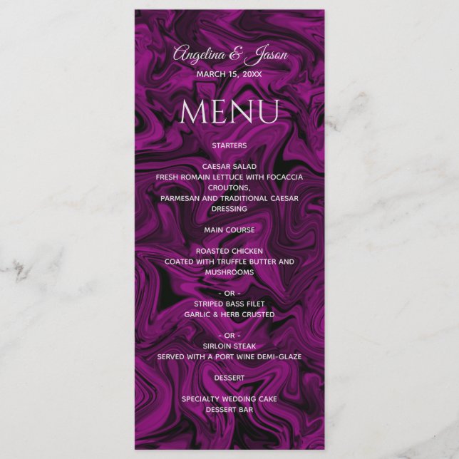 Menu Casamento Roxo Chic (Frente)