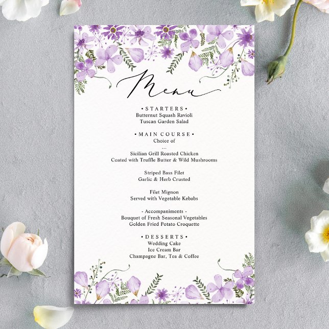 Menu Casamento Roxo Moderno (Criador carregado)
