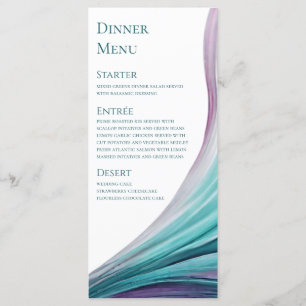 Menu Casamento-Roxo Moderno e Teal-