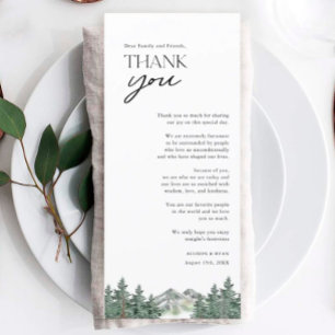 Menu Casamento Russo Da Árvore De Montanha Obrigado Car