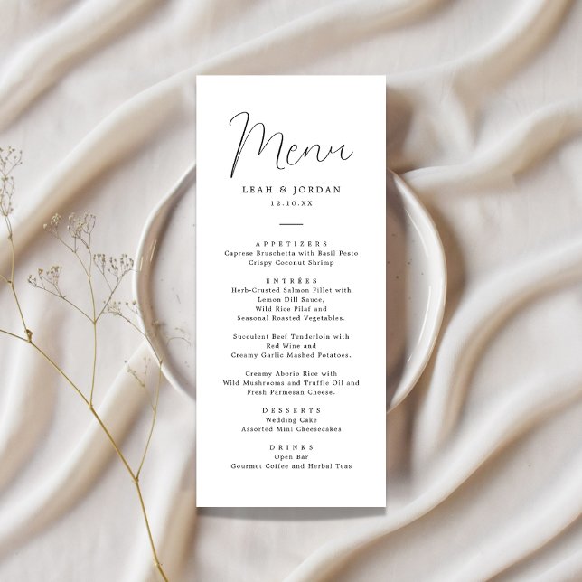 Menu Casamento Russo da Caligrafia Simples (Criador carregado)