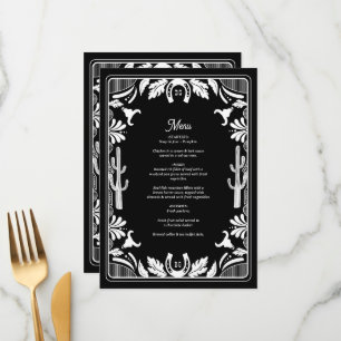 Menu Casamento Russo De Cowboy Do País Ocidental