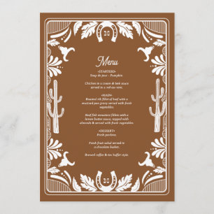 Menu Casamento Russo De Cowboy Do País Ocidental
