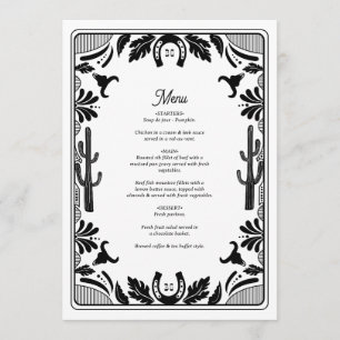 Menu Casamento Russo De Cowboy Do País Ocidental