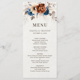 Menu Casamento Russo de Grass Marinho Terracotta Blue P