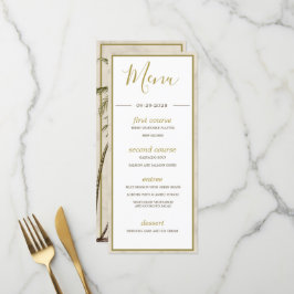 Menu Casamento Russo Moderno Elegante da Árvore Tropica