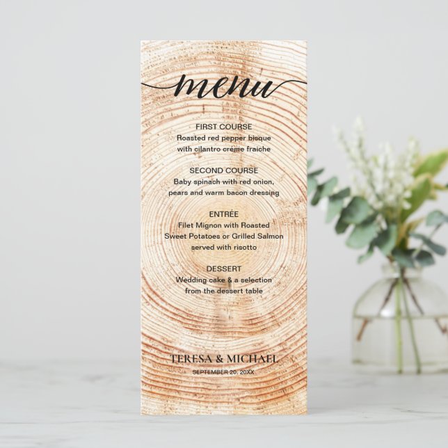 Menu Casamento Russo Personalizado Queda De Grãos De Ma (Em pé/Frente)