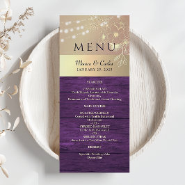 Menu Casamento Russo Roxo e Dourado