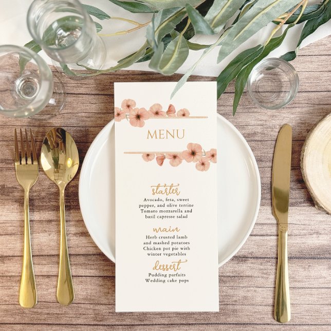 Menu Casamento Rustic Blush Pink (Criador carregado)