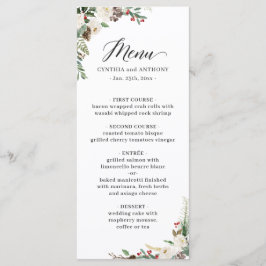 Menu Casamento Rustic Chic Winter Floral Holly Berries