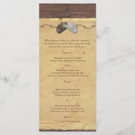 Menu Casamento Rustic Country Cowboy Hat Barbed Wi