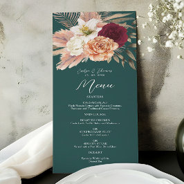 Menu Casamento Rustic Emerald Green