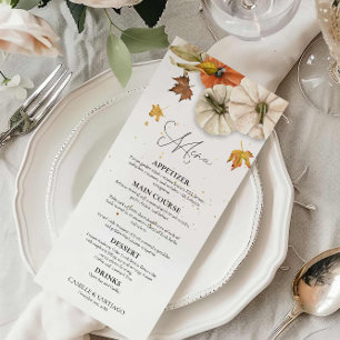 Menu Casamento Rustic Fall Pumpkin