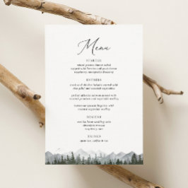 Menu Casamento Rustic Mountain Pine Tree 5 x 7