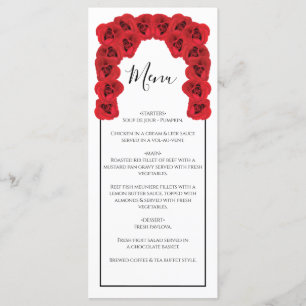 Menu Casamento Rustic Rosa vermelha