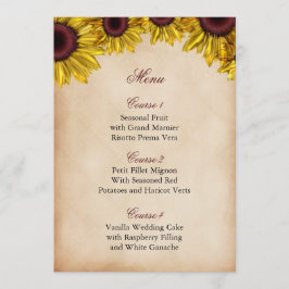 Menu Casamento Rustic Sunflower