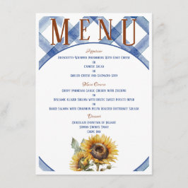 Menu Casamento Rustic Sunflower