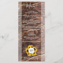 Menu Casamento Rustic Sunflower