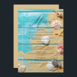 Menu Casamento Rustic Turquoise Beach<br><div class="desc">Menu de casamento de praia personalizável para suas especificidades.</div>