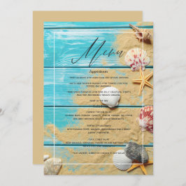 Menu Casamento Rustic Turquoise Beach