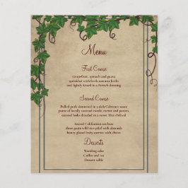 Menu Casamento Rustic Vineyard Barn Script