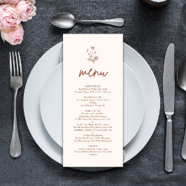 Menu Casamento Rustic Wildflower Terracotta Boho