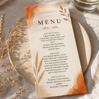 Menu Casamento Rústico Boho em Tons Terrosos de Terraco