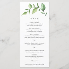 Menu Casamento Rústico com Simples Elegância Verde