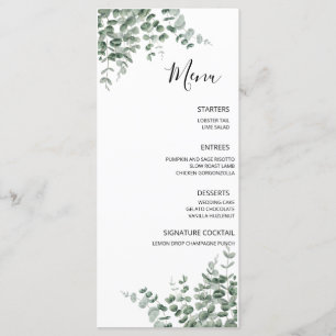 Menu Casamento Rústico de Verde com Eucalipto