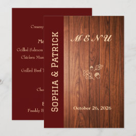 Menu Casamento rústico elegante